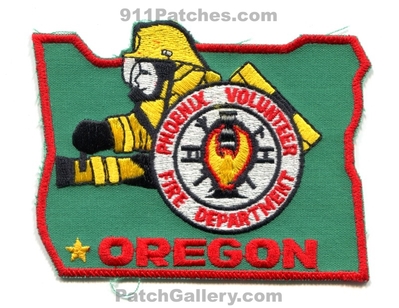 Phoenix Volunteer Fire Department Patch (Oregon) (State Shape)
Scan By: PatchGallery.com
Keywords: dept.