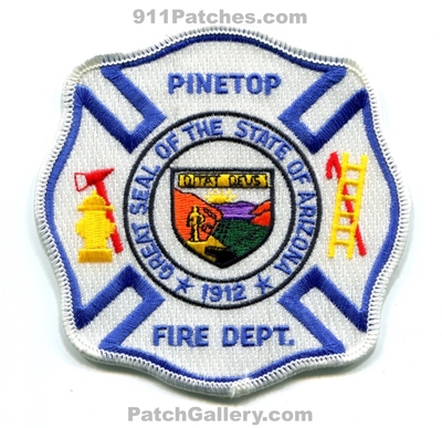 Pinetop Fire Department Patch (Arizona)
Scan By: PatchGallery.com
Keywords: dept. 1912