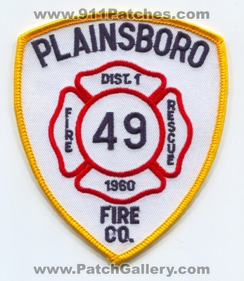 Plainsboro Fire Company 49 District 1 Patch (New Jersey)
Scan By: PatchGallery.com
Keywords: co. number no. #49 #1 rescue 1960 department dept.