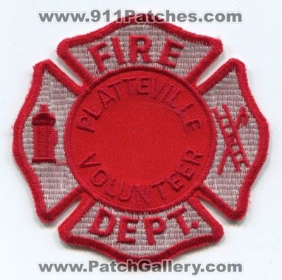 Platteville Volunteer Fire Department Patch (Colorado)
[b]Scan From: Our Collection[/b]
Keywords: dept.