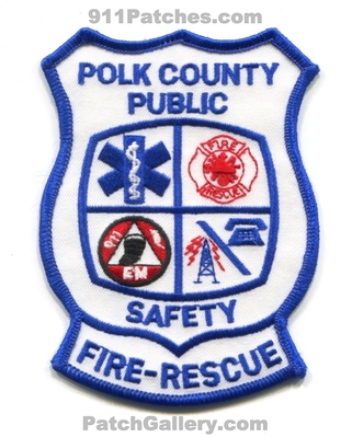 Polk County Public Safety Department Fire Rescue Patch (Florida)
Scan By: PatchGallery.com
Keywords: co. dept. of dps 911 emergency management em
