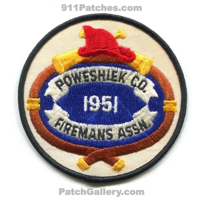 Poweshiek County Firemans Association Patch (Iowa)
Scan By: PatchGallery.com
Keywords: co. firemens assoc. assn. fire department dept. 1951