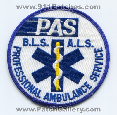 Professional Ambulance Service ALS BLS EMS Patch (UNKNOWN STATE)
Scan By: PatchGallery.com
Keywords: pas p.a.s. a.l.s. b.l.s. advanced basic life support