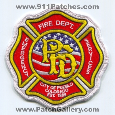 Pueblo Fire Department Patch (Colorado)
[b]Scan From: Our Collection[/b]
Keywords: dept. pfd emergency services city of