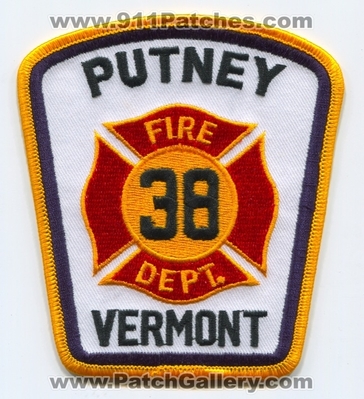 Putney Fire Department 38 Patch (Vermont)
Scan By: PatchGallery.com
Keywords: dept.