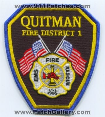 Quitman Fire District 1 (Louisiana)
Scan By: PatchGallery.com
Keywords: rescue ems