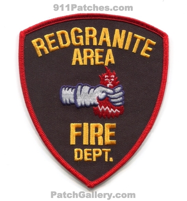 Red Granite Area Fire Department Patch (Wisconsin)
Scan By: PatchGallery.com
Keywords: dept.
