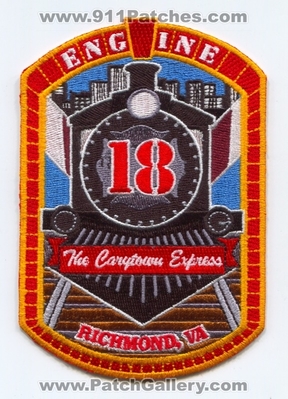 Richmond Fire Department Engine 18 Patch (Virginia)
Scan By: PatchGallery.com
Keywords: dept. company co. station va the carytown express train