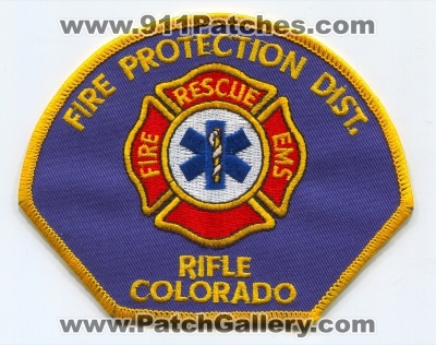 Rifle Fire Protection District Patch (Colorado)
[b]Scan From: Our Collection[/b]
Keywords: prot. dist. department dept. rescue ems