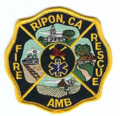Ripon Fire Rescue
Thanks to PaulsFirePatches.com for this scan.
Keywords: california amb