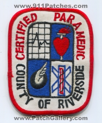 Riverside County Certified Paramedic Patch (California)
Scan By: PatchGallery.com
Keywords: co. of ems ambulance