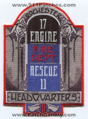 Rochester Fire Department Engine 17 Rescue 11 (New York)
Scan By: PatchGallery.com
Keywords: dept. headquarters company station
