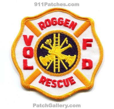 Roggen Volunteer Fire Rescue Department Patch (Colorado)
[b]Scan From: Our Collection[/b]
Keywords: vol. dept. fd