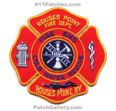 Rouses Point Fire Department Cold Water Rescue Patch (New York)
Scan By: PatchGallery.com
Keywords: dept. ems diver