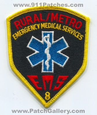 Rural Metro Emergency Medical Services EMS District 8 Tucson Patch (Arizona)
Scan By: PatchGallery.com
Keywords: e.m.s. dist. number no. #8 ambulance emt paramedic