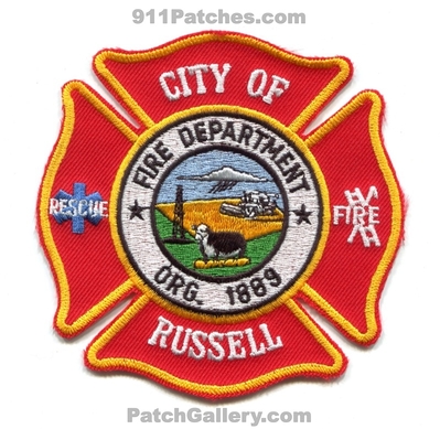 Russell Fire Rescue Department Patch (Kansas)
Scan By: PatchGallery.com
Keywords: city of dept. org. 1889