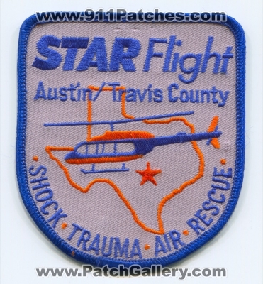 STAR Flight Austin Travis County Patch (Texas)
[b]Scan From: Our Collection[/b]
[b]In Memory of Flight Nurse Kristin McLain[/b]
Keywords: starflight co. shock trauma air rescue medical helicopter ambulance ems fire
