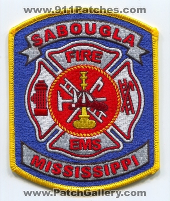 Sabougla Fire Department Patch (Mississippi)
Scan By: PatchGallery.com
[b]Patch Made By: 911Patches.com[/b]
Keywords: dept. ems