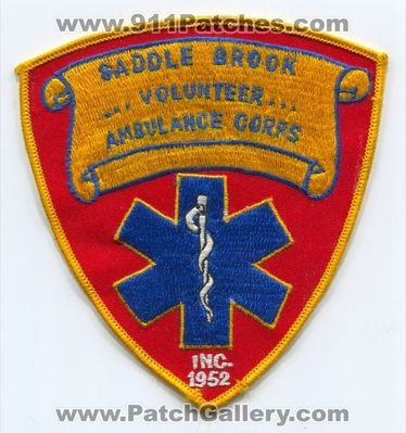 Saddle Brook Volunteer Ambulance Corps Patch (New Jersey)
Scan By: PatchGallery.com
Keywords: vol. ems emt paramedic