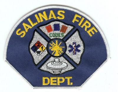 Salinas Fire Dept
Thanks to PaulsFirePatches.com for this scan.
Keywords: california department