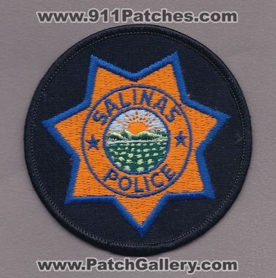 Salinas Police Department (California)
Thanks to PaulsFirePatches.com for this scan.
Keywords: dept.