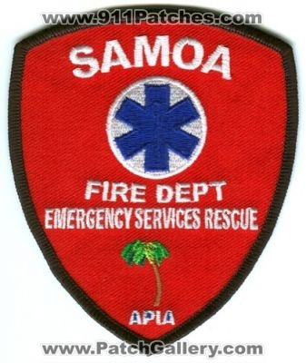 Samoa Fire Department Emergency Services Rescue Patch (Samoa)
Scan By: PatchGallery.com
Keywords: dept. apia