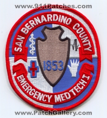 San Bernardino County Emergency Medical Technician EMTI Patch (California)
Scan By: PatchGallery.com
[b]Patch Made By: 911Patches.com[/b]
Keywords: co. emt1 ems intermediate
