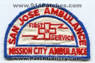 San Jose Ambulance Mission City Ambulance (California)
Scan By: PatchGallery.com
Keywords: ems first in service emt paramedic
