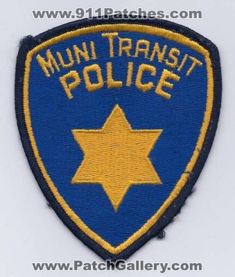 San Francisco Municipal Transit Police Department (California)
Thanks to PaulsFirePatches.com for this scan. 
Keywords: muni dept.