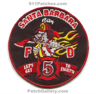 Santa Barbara City Fire Department Station 5 Patch (California)
Scan By: PatchGallery.com
Keywords: dept. company co. lets get to fightn fighting
