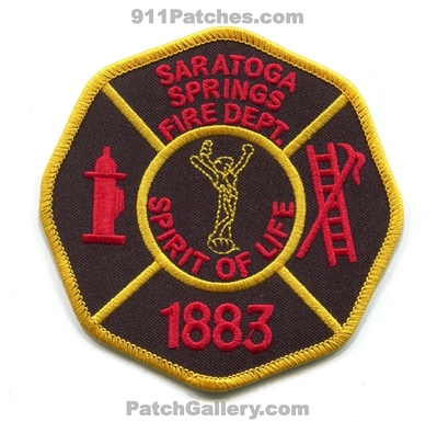 Saratoga Springs Fire Department Patch (New York)
Scan By: PatchGallery.com
Keywords: dept. spirit of life 1883