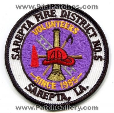 Sarepta Fire District Number 5 (Louisiana)
Scan By: PatchGallery.com
Keywords: no. #5 la. volunteers