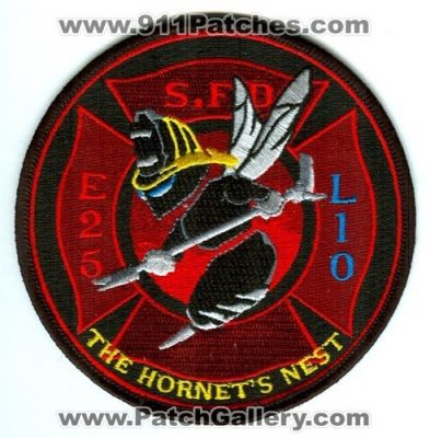 Seattle Fire Department Engine 25 Ladder 10 Patch (Washington)
[b]Scan From: Our Collection[/b]
[b]Designed and Made by Denny Kimball[/b]
Keywords: s.f.d. sfd dept. company co. station the hornets nest e25 l10