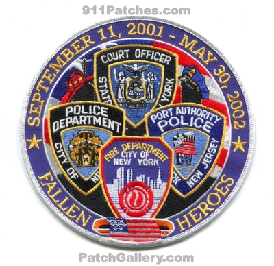 September 11th 2001 May 30th 2002 Fallen Heroes Patch (New York)
Scan By: PatchGallery.com
Keywords: new york city fire department fdny f.d.n.y. dept. of port authority police state court officer