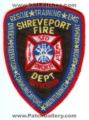 Shreveport Fire Department (Louisiana)
Scan By: PatchGallery.com
Keywords: dept. sfd e.m.s. ems suppression rescue training divers prevention communications maintenance bomb arson hazmat haz-mat