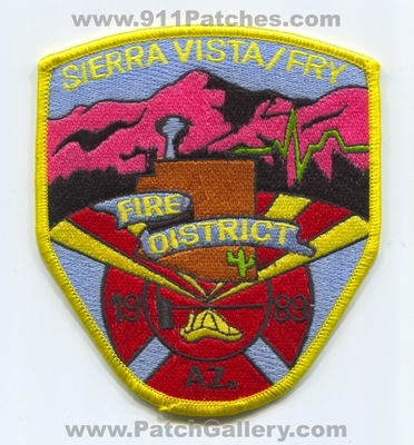 Sierra Vista Fry Fire District Patch (Arizona)
Scan By: PatchGallery.com
Keywords: dist. department dept. az. 1989
