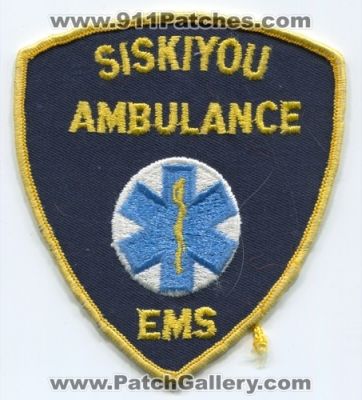 Siskiyou Ambulance EMS (California)
Scan By: PatchGallery.com
