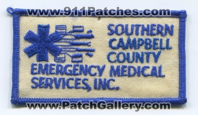 Southern Campbell County Emergency Medical Services EMS Inc. Patch (Wyoming)
Scan By: PatchGallery.com
Keywords: co. e.m.s.