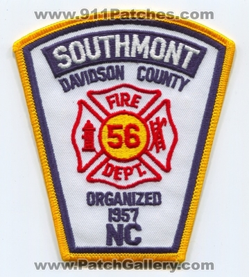 Southmont Fire Department Station 56 Patch (North Carolina)
Scan By: PatchGallery.com
Keywords: dept. davidson county co. company nc