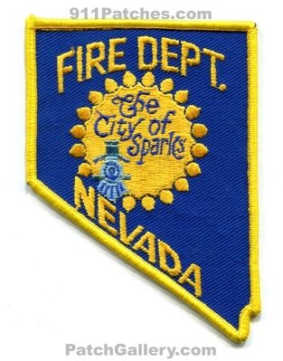 Sparks Fire Department Patch (Nevada) (State Shape)
Scan By: PatchGallery.com
Keywords: the city of dept.