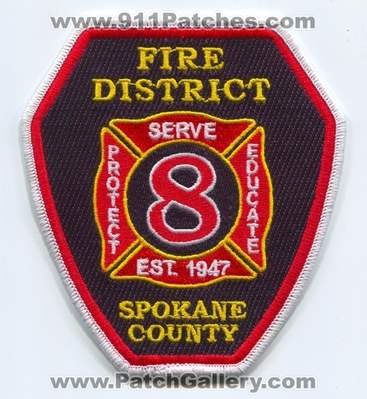 Spokane County Fire District 8 Patch (Washington)
Scan By: PatchGallery.com
Keywords: co. dist. number no. #8 department dept.