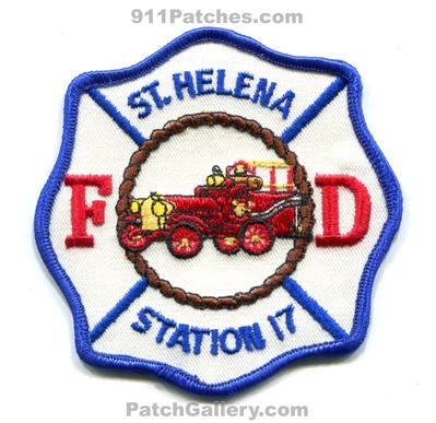 Saint Helena Fire Department Station 17 Patch (California)
Scan By: PatchGallery.com
Keywords: st. dept.