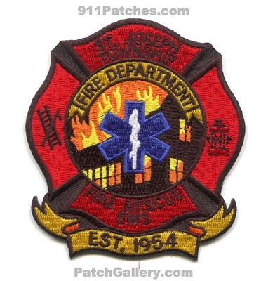 Saint Joseph Township Fire Department Patch (Indiana)
Scan By: PatchGallery.com
Keywords: st. twp. dept. rescue ems est. 1954