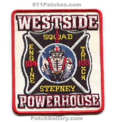 Stepney Fire Department Engine 104 Truck 100 Squad 130 Patch (Connecticut)
Scan By: PatchGallery.com
Keywords: dept. company co. station westside powerhouse