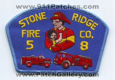 Stone Ridge Fire Company 58 Patch (New York)
Scan By: PatchGallery.com
Keywords: co. number no. #58 department dept.