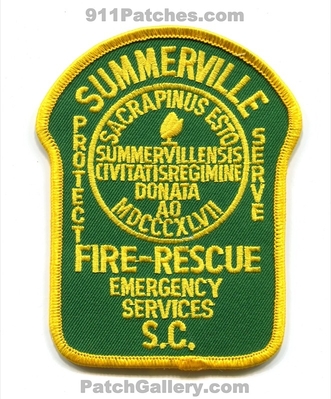 Summerville Fire Rescue Department Emergency Services Patch (South Carolina)
Scan By: PatchGallery.com
Keywords: dept. es protect serve