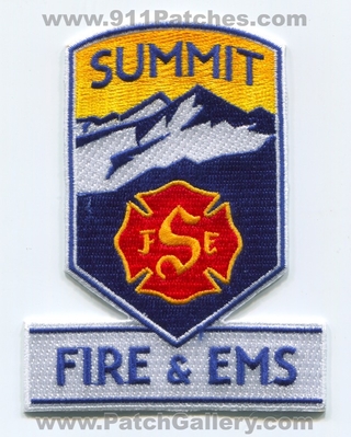 Summit Fire and EMS Department Patch (Colorado)
[b]Scan From: Our Collection[/b]
Keywords: & dept. sfe
