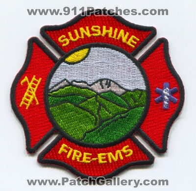 Sunshine Fire EMS Department Patch (Colorado)
[b]Scan From: Our Collection[/b]
Keywords: dept.