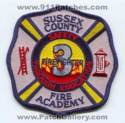 Sussex County Fire Academy Firefighter 3 Patch (New Jersey)
Scan By: PatchGallery.com
Keywords: co. school three iii department dept.