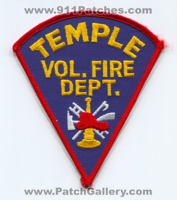 Temple Volunteer Fire Department Patch (UNKNOWN STATE)
Scan By: PatchGallery.com
Keywords: vol. dept. vfd